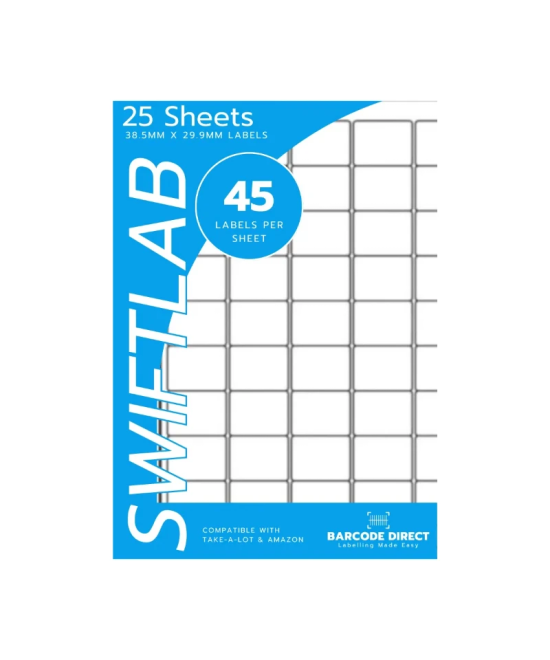 A4 Laser Sheet 45 Up Acrylic Labels 38.5x29.9mm - 25 Sheets Pack