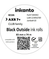 Inkanto AXR7+ Premium Resin Thermal Transfer Ribbon - 83mm x 74M, Black, CSO, 1/2-Inch Core