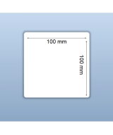 Blank White Thermal Eco Labels, 100mm x 100mm, Hotmelt Adhesive, 500 Labels per Roll