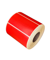 Blank Red Thermal Economy Labels - 100mm x 50mm, 1-Up, Core 40mm, 1000 per Roll (Hotmelt Adhesive)