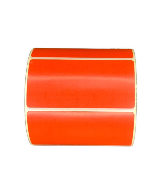 Blank Red Thermal Economy Labels - 100mm x 50mm, 1-Up, Core 40mm, 1000 per Roll (Hotmelt Adhesive)