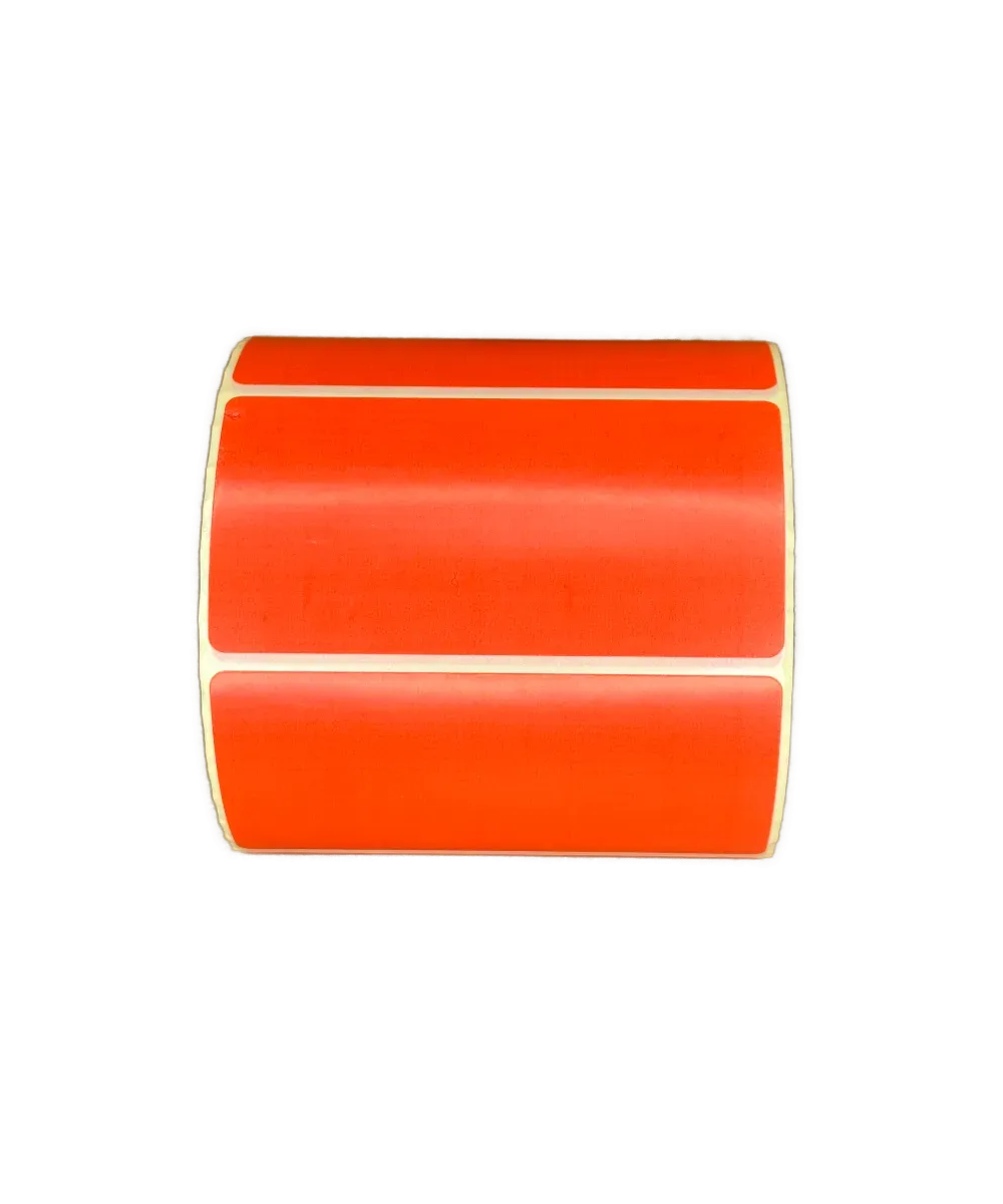 Blank Red Thermal Economy Labels - 100mm x 50mm, 1-Up, Core 40mm, 1000 per Roll (Hotmelt Adhesive)