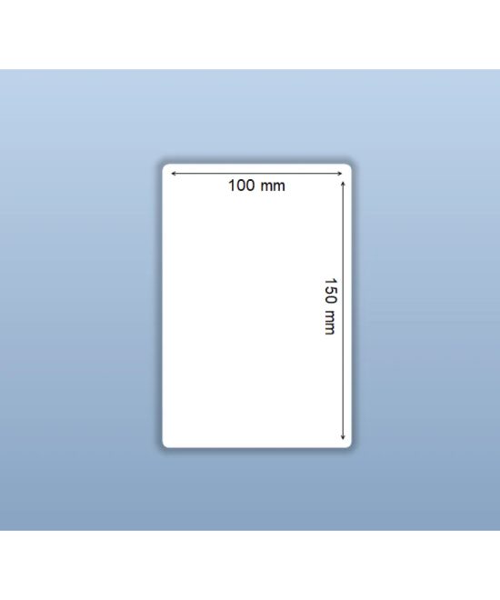 Blank White Semi-Gloss Labels, 100mm x 150mm, Hotmelt Adhesive, 500 Labels per Roll