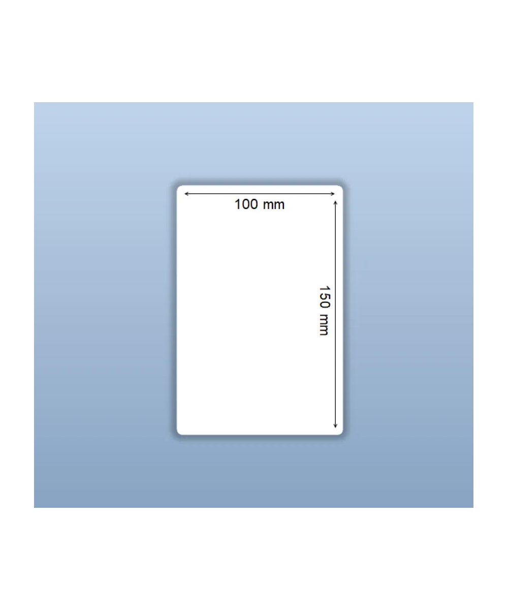 Blank White Semi-Gloss Labels, 100mm x 150mm, Hotmelt Adhesive, 500 Labels per Roll