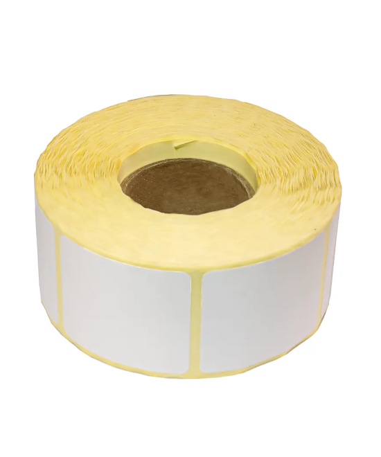 Blank White Semi-Gloss Labels, 40mm x 46mm, Hotmelt Adhesive, 1000 Labels per Roll