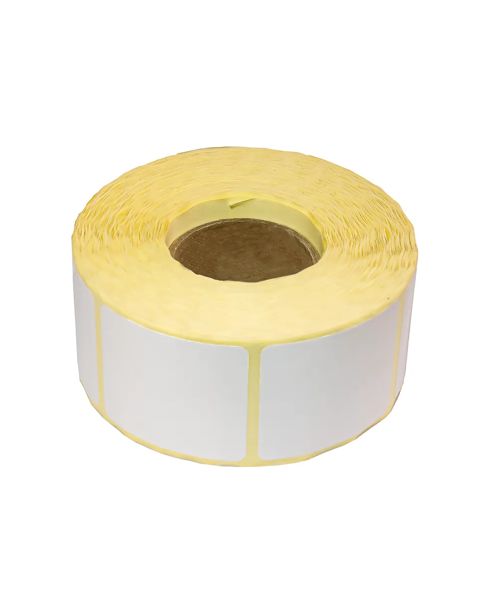 Blank White Semi-Gloss Labels, 40mm x 46mm, Hotmelt Adhesive, 1000 Labels per Roll