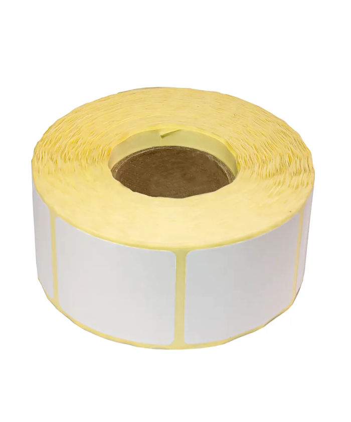 Blank White Semi-Gloss Labels, 40mm x 46mm, Hotmelt Adhesive, 1000 Labels per Roll