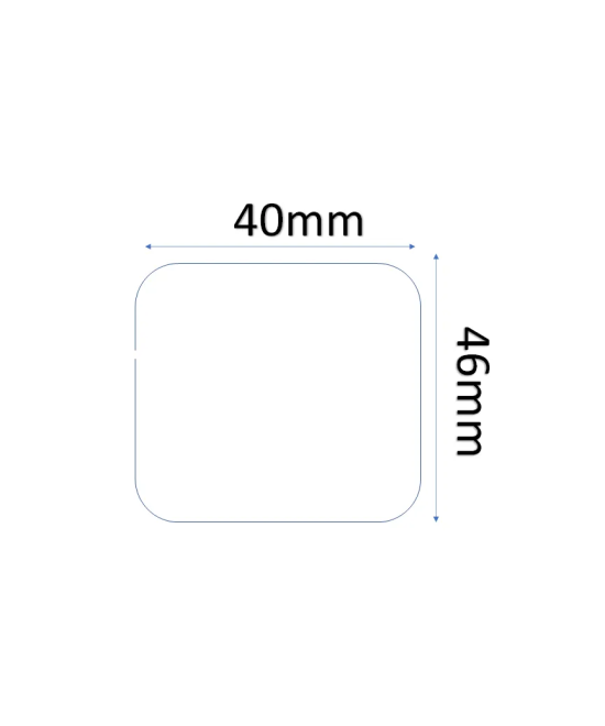 Blank White Semi-Gloss Labels, 40mm x 46mm, Hotmelt Adhesive, 1000 Labels per Roll