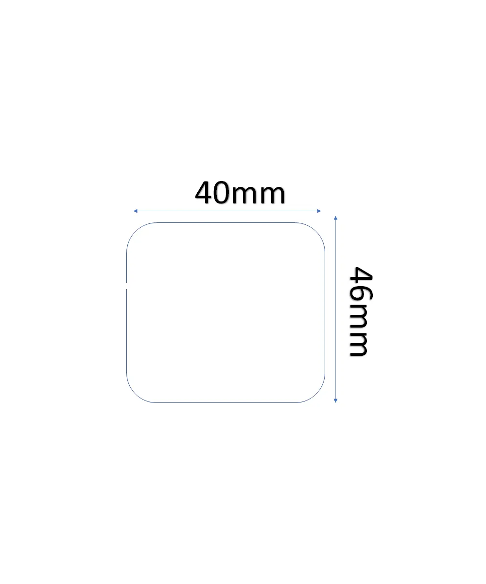 Blank White Semi-Gloss Labels, 40mm x 46mm, Hotmelt Adhesive, 1000 Labels per Roll