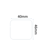 Blank White Semi-Gloss Labels, 40mm x 46mm, Hotmelt Adhesive, 1000 Labels per Roll