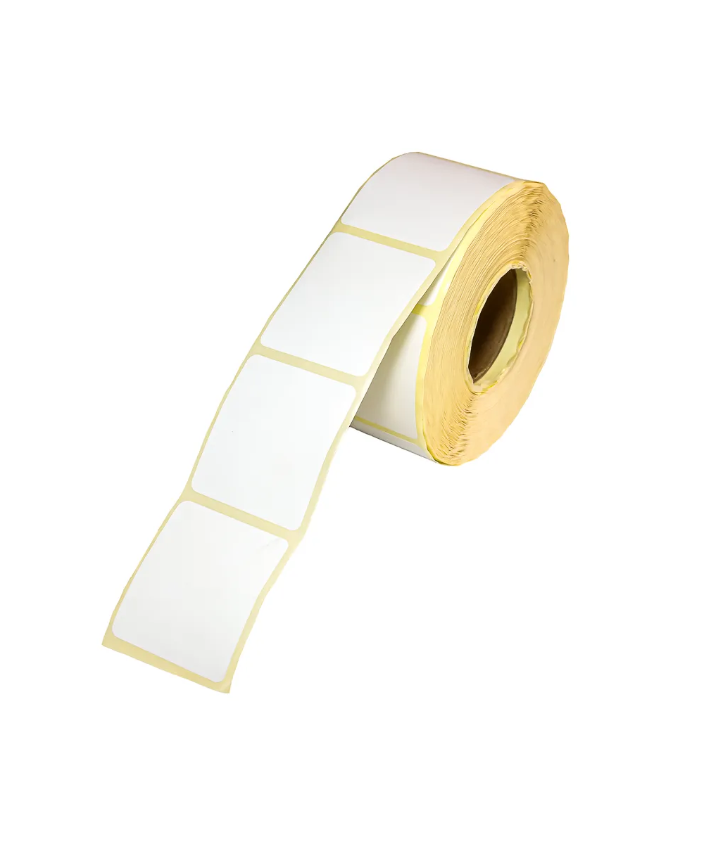 Blank White Semi-Gloss Labels, 40mm x 46mm, Hotmelt Adhesive, 1000 Labels per Roll