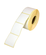 Blank White Semi-Gloss Labels, 40mm x 46mm, Hotmelt Adhesive, 1000 Labels per Roll