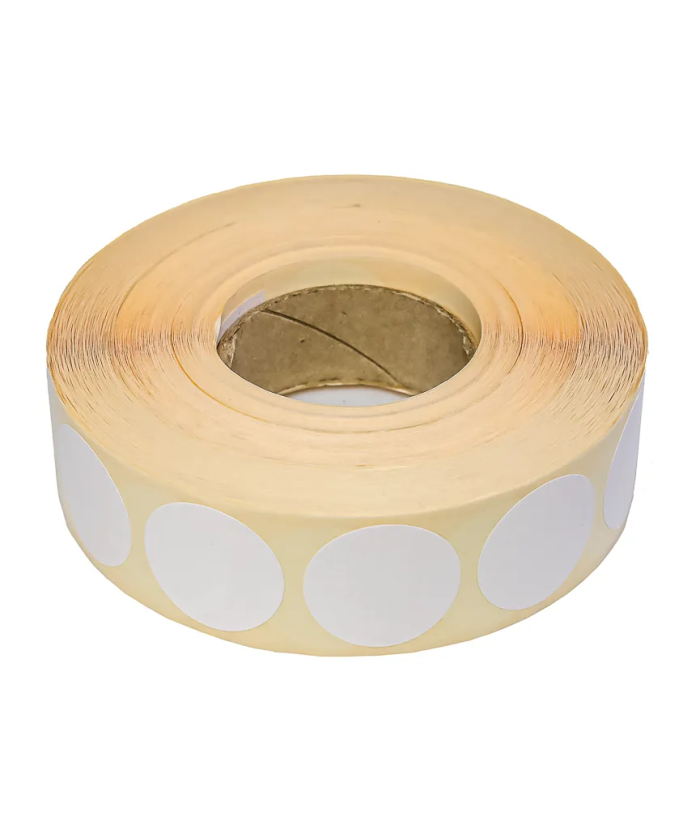 Semi Gloss HM, 25mm x 25mm Round, c40, 1up, 2000 per roll-Blank