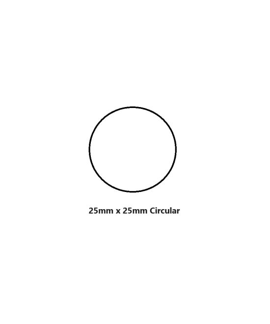 Semi Gloss HM, 25mm x 25mm Round, c40, 1up, 2000 per roll-Blank