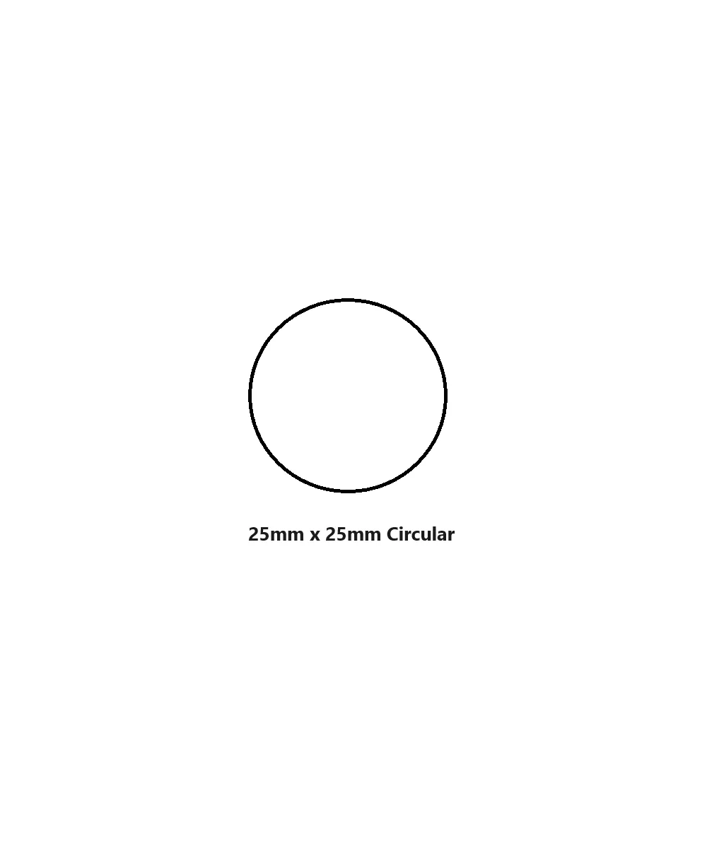Semi Gloss HM, 25mm x 25mm Round, c40, 1up, 2000 per roll-Blank