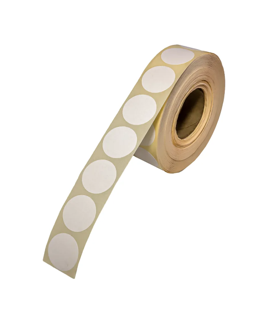Semi Gloss HM, 25mm x 25mm Round, c40, 1up, 2000 per roll-Blank
