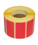 Blank Red Semi-Gloss Labels, 75mm x 28mm, Hotmelt Adhesive, 1000 Labels per Roll