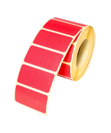 Blank Red Semi-Gloss Labels, 75mm x 28mm, Hotmelt Adhesive, 1000 Labels per Roll