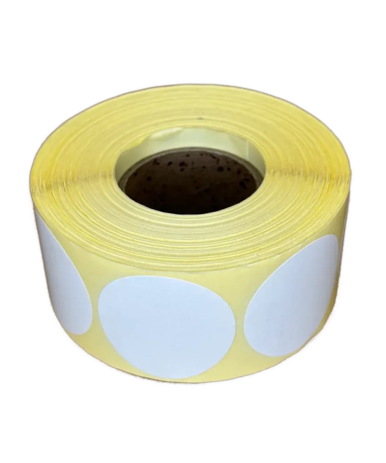 Semi-Gloss, Hotmelt, 40 mm x 40mm, 1up, c40, 1000 per roll-Circular