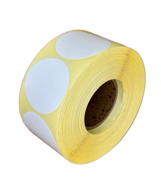 Semi-Gloss, Hotmelt, 40 mm x 40mm, 1up, c40, 1000 per roll-Circular