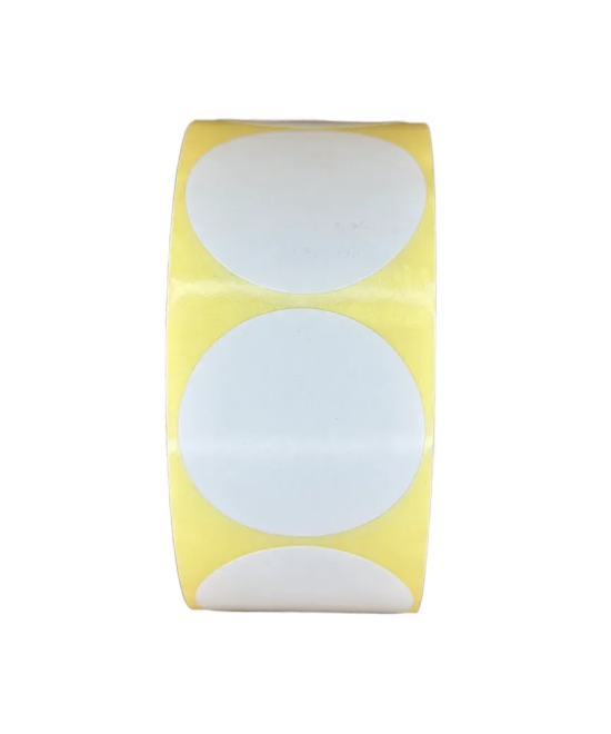 Semi-Gloss, Hotmelt, 40 mm x 40mm, 1up, c40, 1000 per roll-Circular