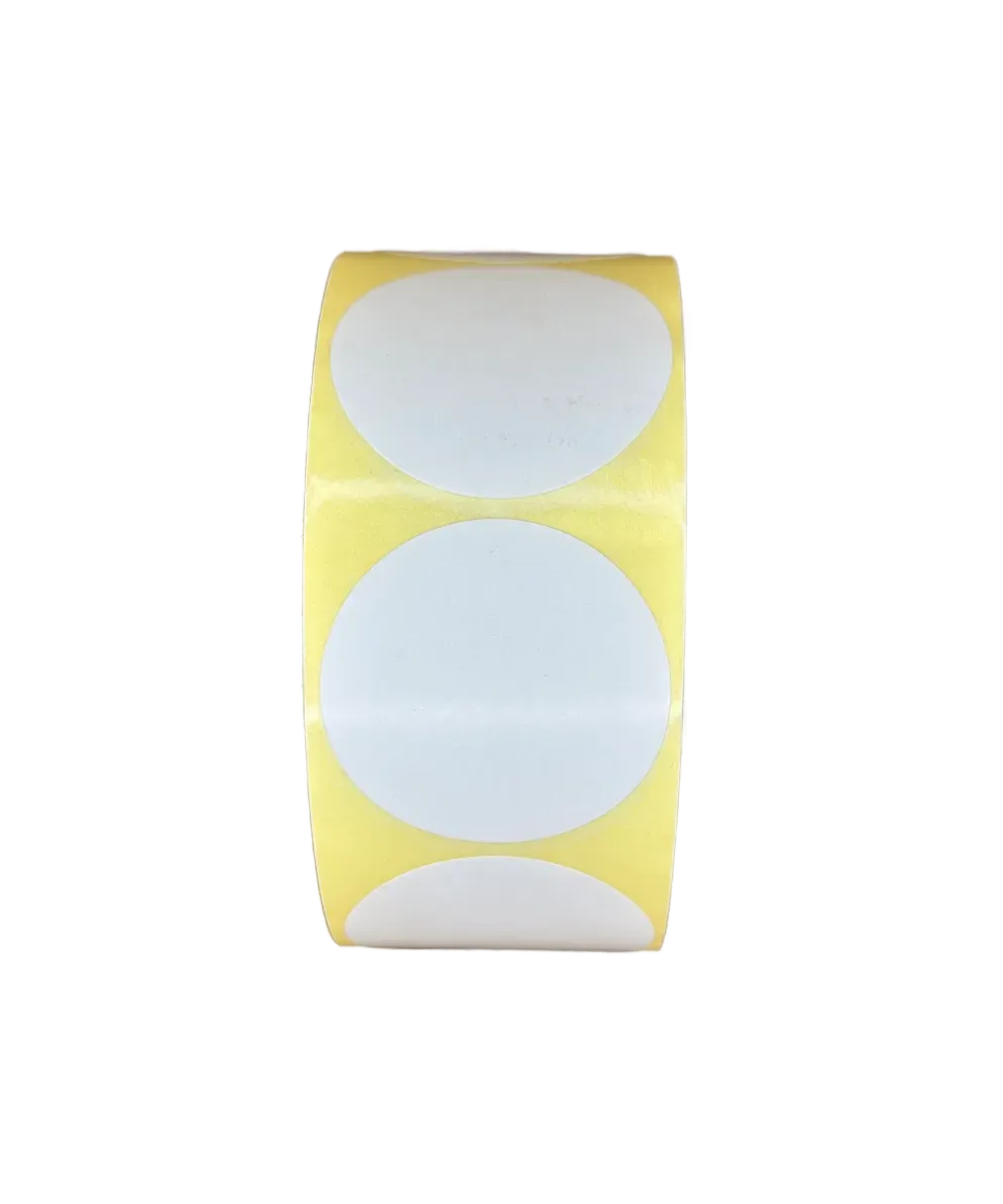 Semi-Gloss, Hotmelt, 40 mm x 40mm, 1up, c40, 1000 per roll-Circular