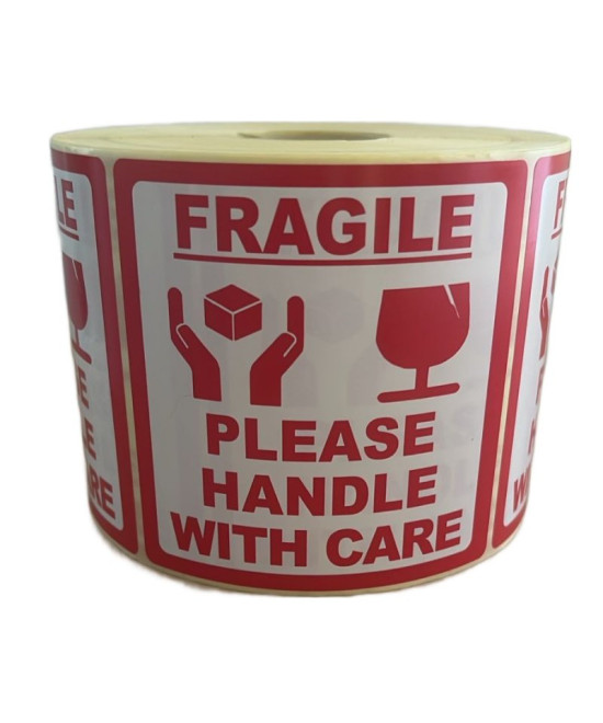 Fragile labels, 100mm x 99mm, 1000 Labels per roll