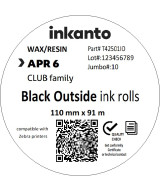 110mm x 91M inkanto CSO APR6 Premium Wax/Resin Thermal Transfer Ribbon Half Inch Core