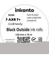 110mm x 74M inkanto CSO AXR7+ Premium Resin Thermal Transfer Ribbon Half Inch Core
