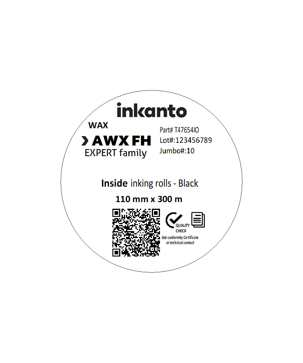 110mm x 300M inkanto CSI AWXFH Premium Wax Thermal Transfer Ribbon 1 Inch Core