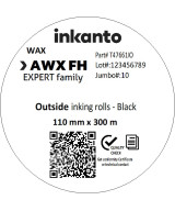 110mm x 300M inkanto CSO AWXFH Premium Wax Thermal Transfer Ribbon One Inch Core