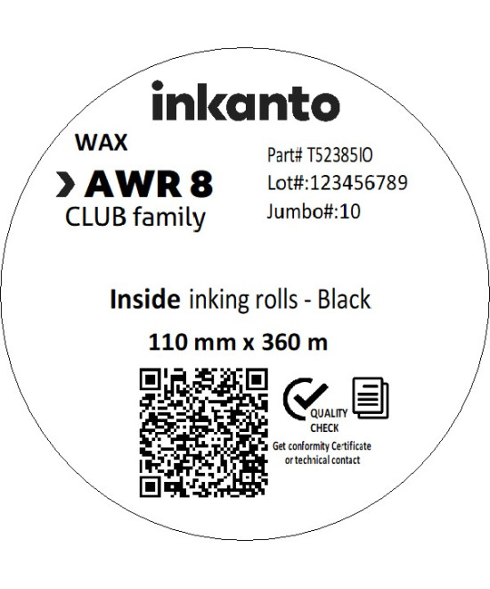 110mm x 360M CSI AWR8 Standard Wax Thermal Transfer Ribbon 1 Inch Core