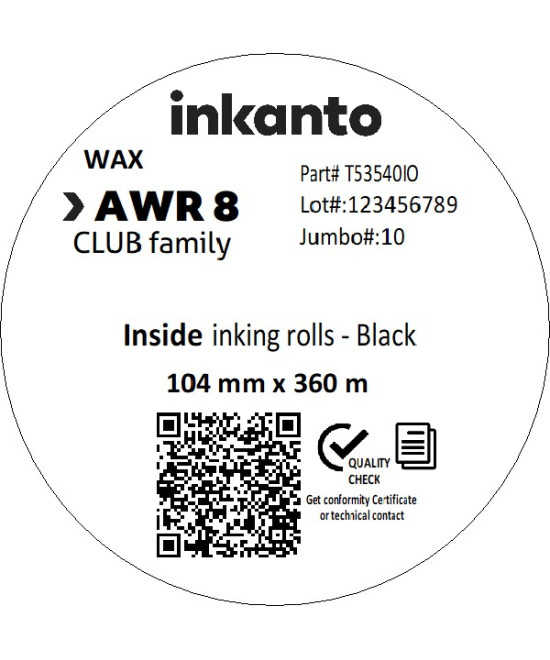 104mm x 360m CSI AWR8 Standard Wax Thermal Transfer Ribbon 1 Inch Core