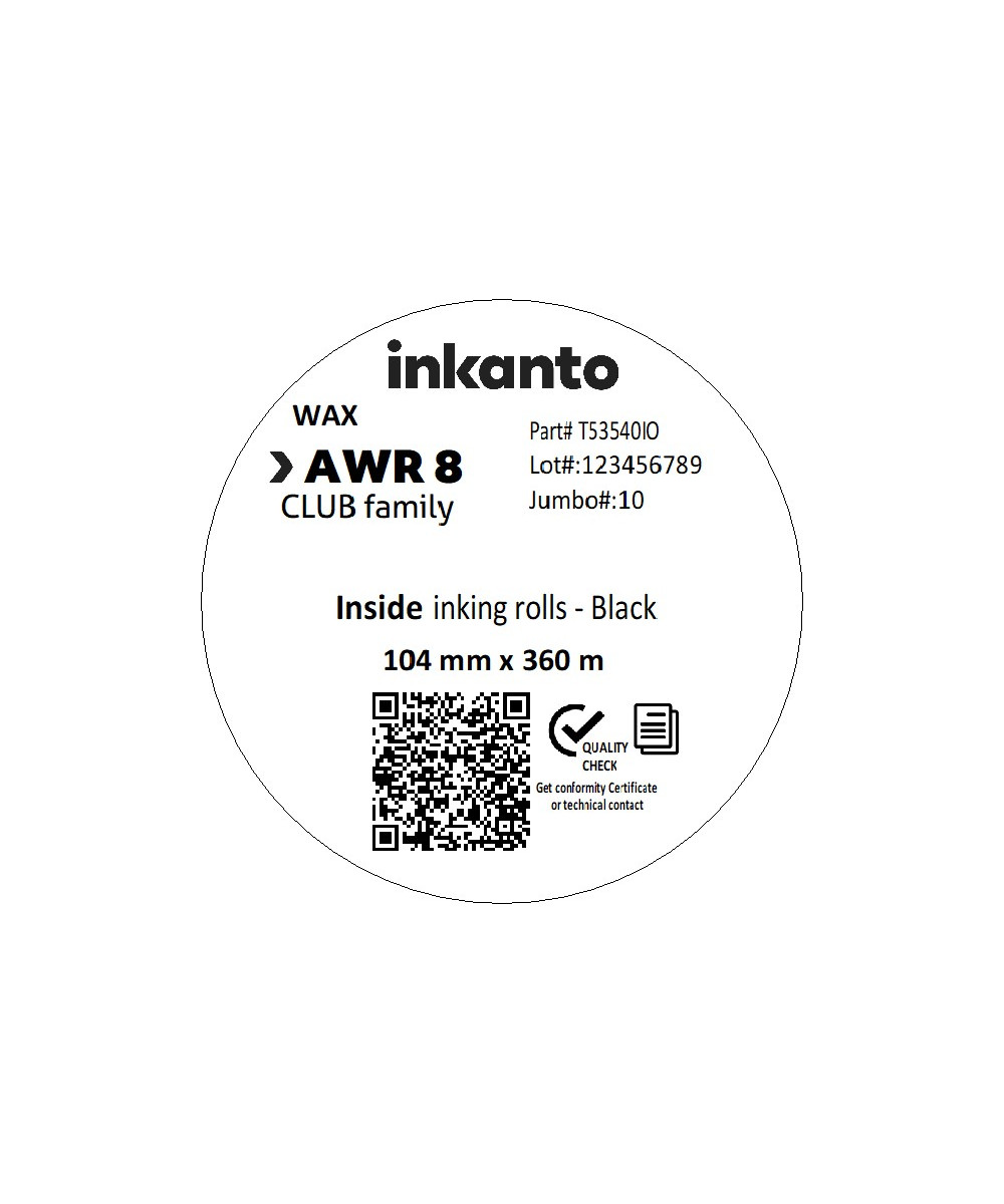 104mm x 360m CSI AWR8 Standard Wax Thermal Transfer Ribbon 1 Inch Core