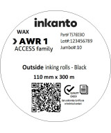 Inkanto Wax Ribbon AWR1 Economy Wax CSO 110mm x 300m Black One Inch C