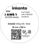 90mm x 300M inkanto CSO AWR1 Economy Wax Thermal Transfer Ribbon 1 Inch Core