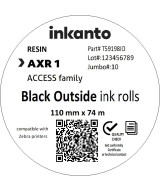 110mm x 74M inkanto CSO AXR1 Standard Resin Thermal Transfer Ribbon Half Inch Core