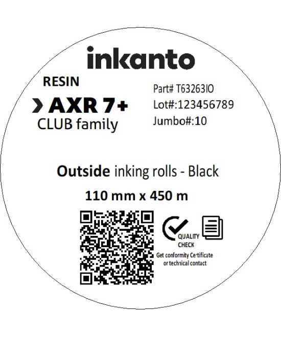 110mm x 450M inkanto CSO AXR7+ Premium Resin Thermal Transfer Ribbon 1 Inch Core