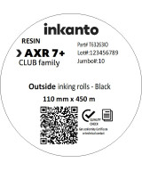 110mm x 450M inkanto CSO AXR7+ Premium Resin Thermal Transfer Ribbon 1 Inch Core