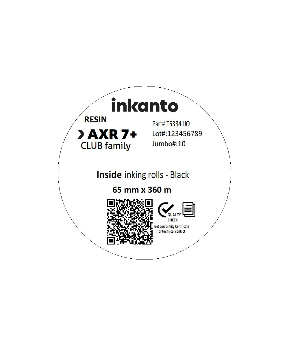65mm x 360M inkanto CSI AXR7+ Premium Resin Thermal Transfer Ribbon 1 Inch Core