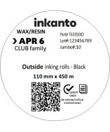 110mm x 450M inkanto CSO APR6 Premium Wax/Resin Thermal Transfer Ribbon 1 Inch Core