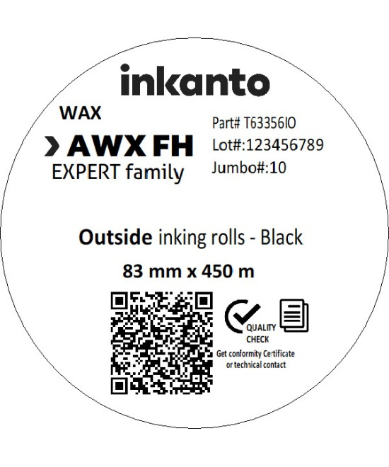 83mm x 450M inkanto CSO AWXFH Premium Wax Thermal Transfer Ribbon 1 I