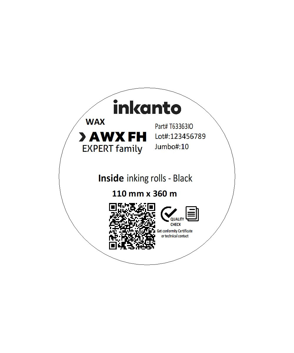 110mm x 360M inkanto CSI AWXFH Premium Wax Thermal Transfer Ribbon 1 Inch Core