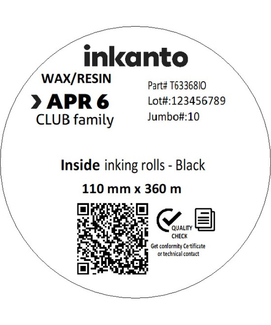 110mm x 360M inkanto CSI APR 1 Standard Wax / Resin Thermal Transfer