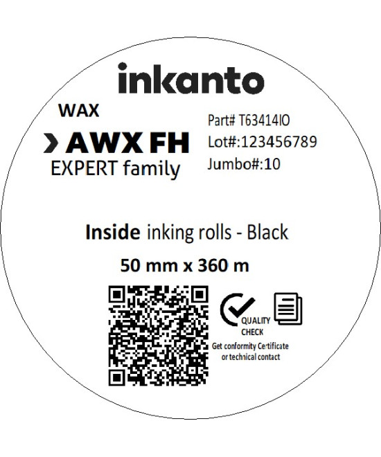 50mm x 360M inkanto CSI AWXFH Premium Wax Thermal Transfer Ribbon 1 Inch Core