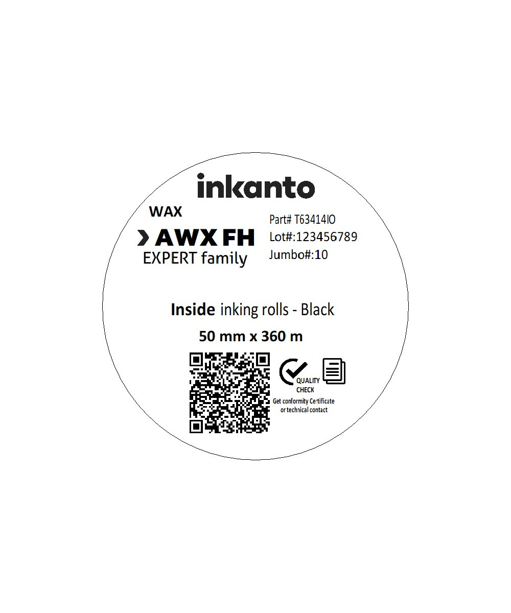 50mm x 360M inkanto CSI AWXFH Premium Wax Thermal Transfer Ribbon 1 Inch Core