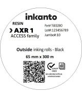 65mm x 300M inkanto CSO AXR1 Resin Thermal Transfer Ribbon 1 Inch Core