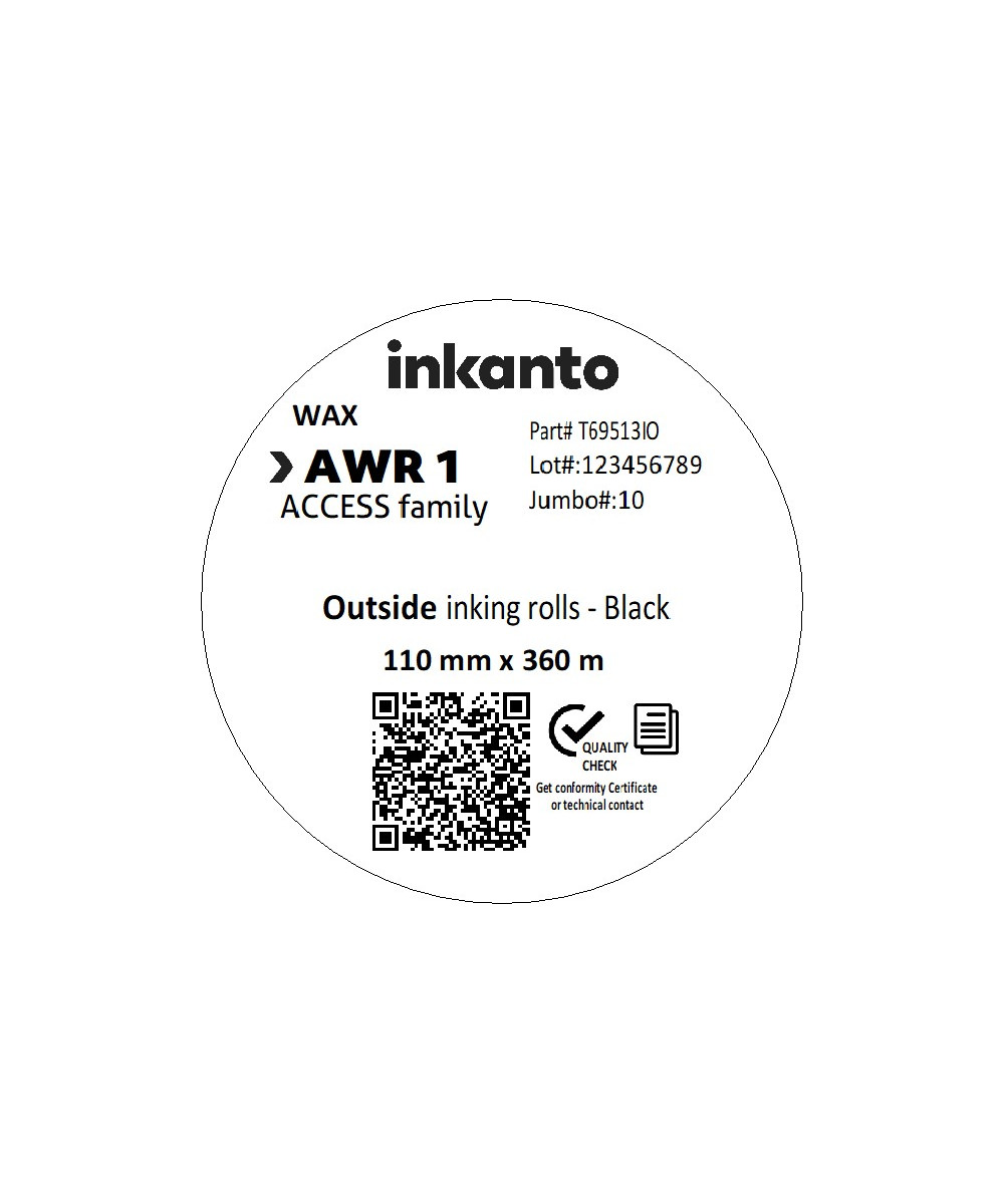110mm x 360M inkanto CSO AWR1 Economy Wax Thermal Transfer Ribbon