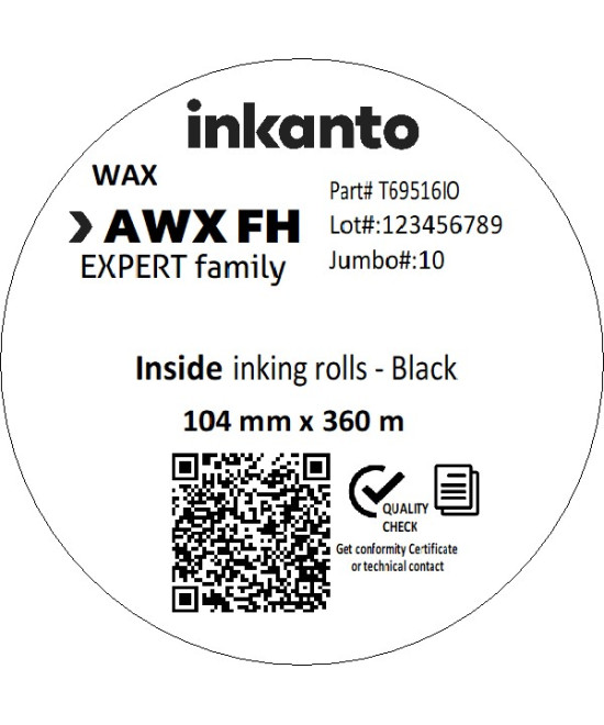 104mm x 360M inkanto CSI AWXFH Premium Wax Thermal Transfer Ribbon 1 Inch Core