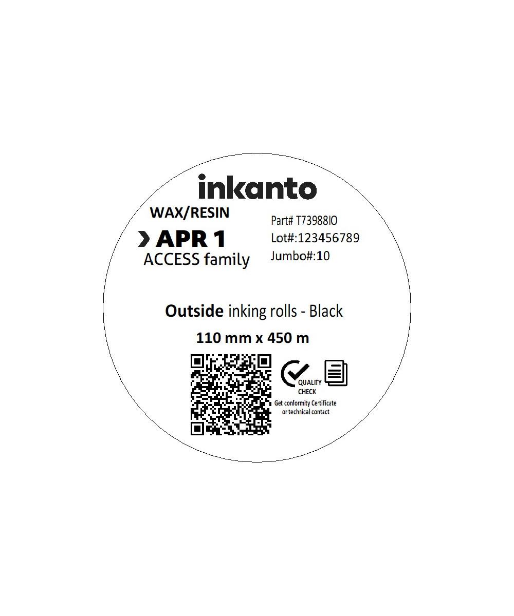 110mm x 450M inkanto CSO APR1 Wax/Resin Thermal Transfer Ribbon